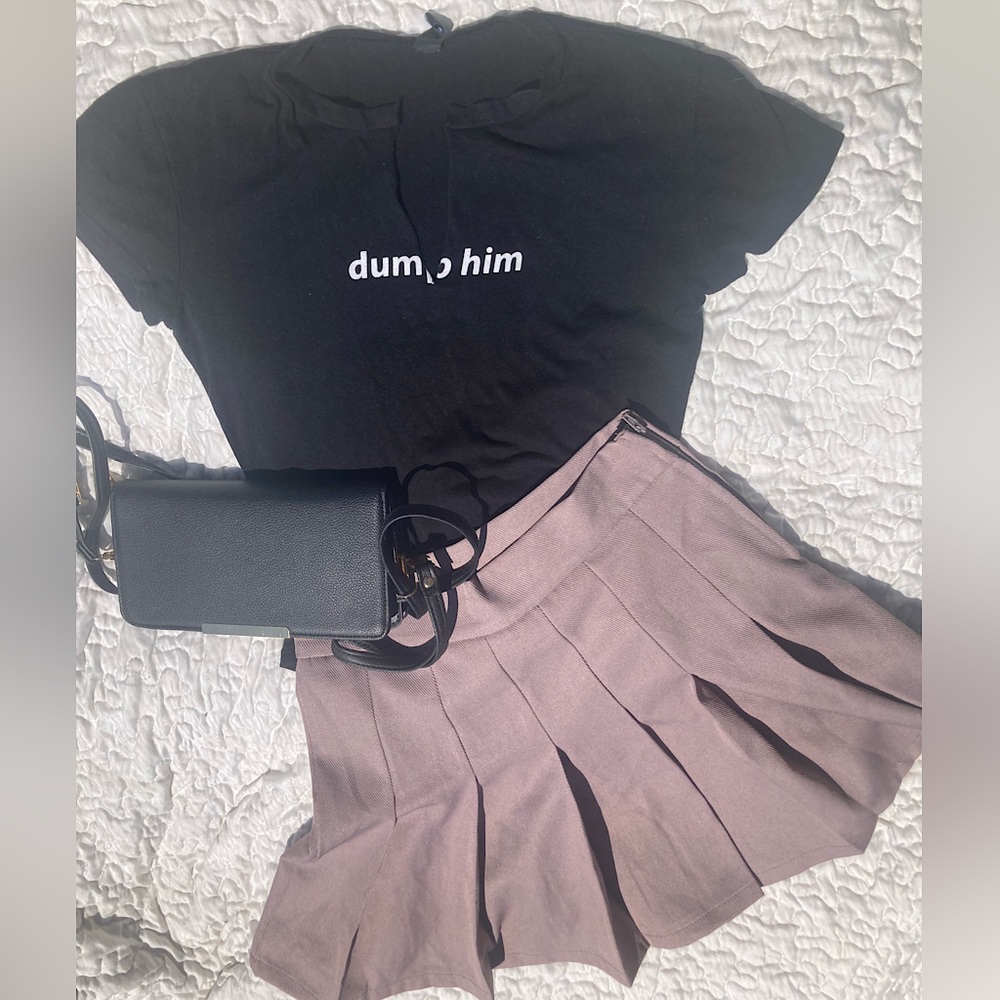 Taupe Pleated Mini